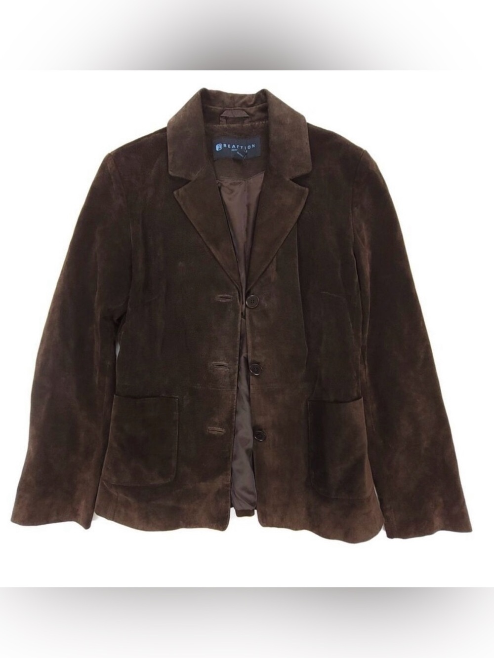 EUC KENNETH COLE REACTION LADIES BROWN SUEDE “DAD” JACKET SIZE M